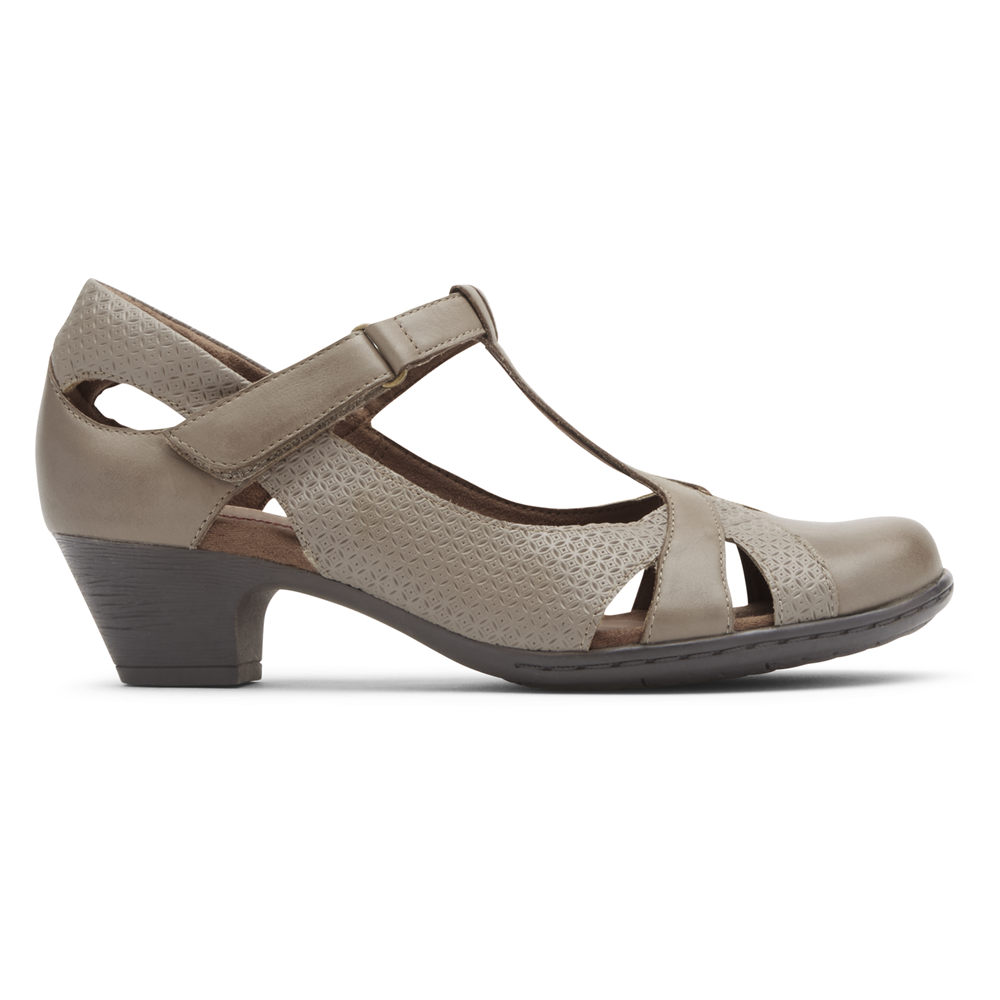 Sapatos De Salto Rockport Mulher Cinzentas - Brynn T-Strap - 98761XIMY